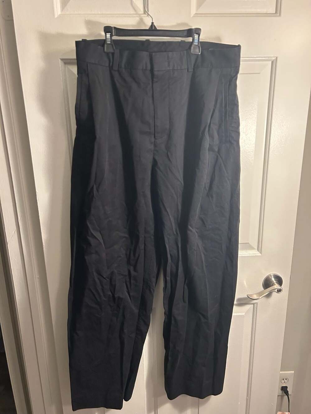 COS Trousers Size 36R Black Cotton Blend Pants